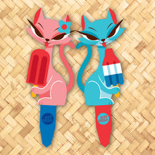 Load image into Gallery viewer, Jeff Granito's 'Cool Cats' Large Metal Yard Stake Set of TWO (2) - Pre-Order!