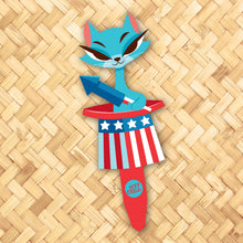 Load image into Gallery viewer, Jeff Granito's 'Independence Cats' Large Metal Yard Stake Set of TWO (2) - Pre-Order!