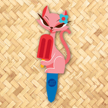 Load image into Gallery viewer, Jeff Granito's 'Cool Cats' Large Metal Yard Stake Set of TWO (2) - Pre-Order!