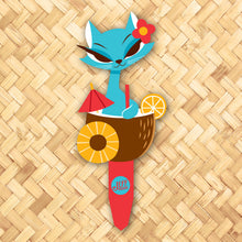 Load image into Gallery viewer, Jeff Granito's 'Cocktail Cats' Large Metal Yard Stake Set of TWO (2) - Pre-Order!