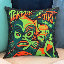 Load image into Gallery viewer, Jeff Granito's 'Creature Feature' Pillow Cover - Ready to Ship! (FREE SHIPPING in U.S.)