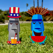 Load image into Gallery viewer, Jeff Granito's '4th of July Island' Large Metal Yard Stakes Set of TWO (2) - Pre-Order!