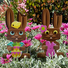 Load image into Gallery viewer, 'Sweet Treat' Bunny Metal Yard Stakes Set of TWO (2) - Pre-Order