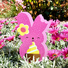 Load image into Gallery viewer, 'Marshmallow Bunny' Metal Yard Stakes Set of TWO (2) - Pre-Order