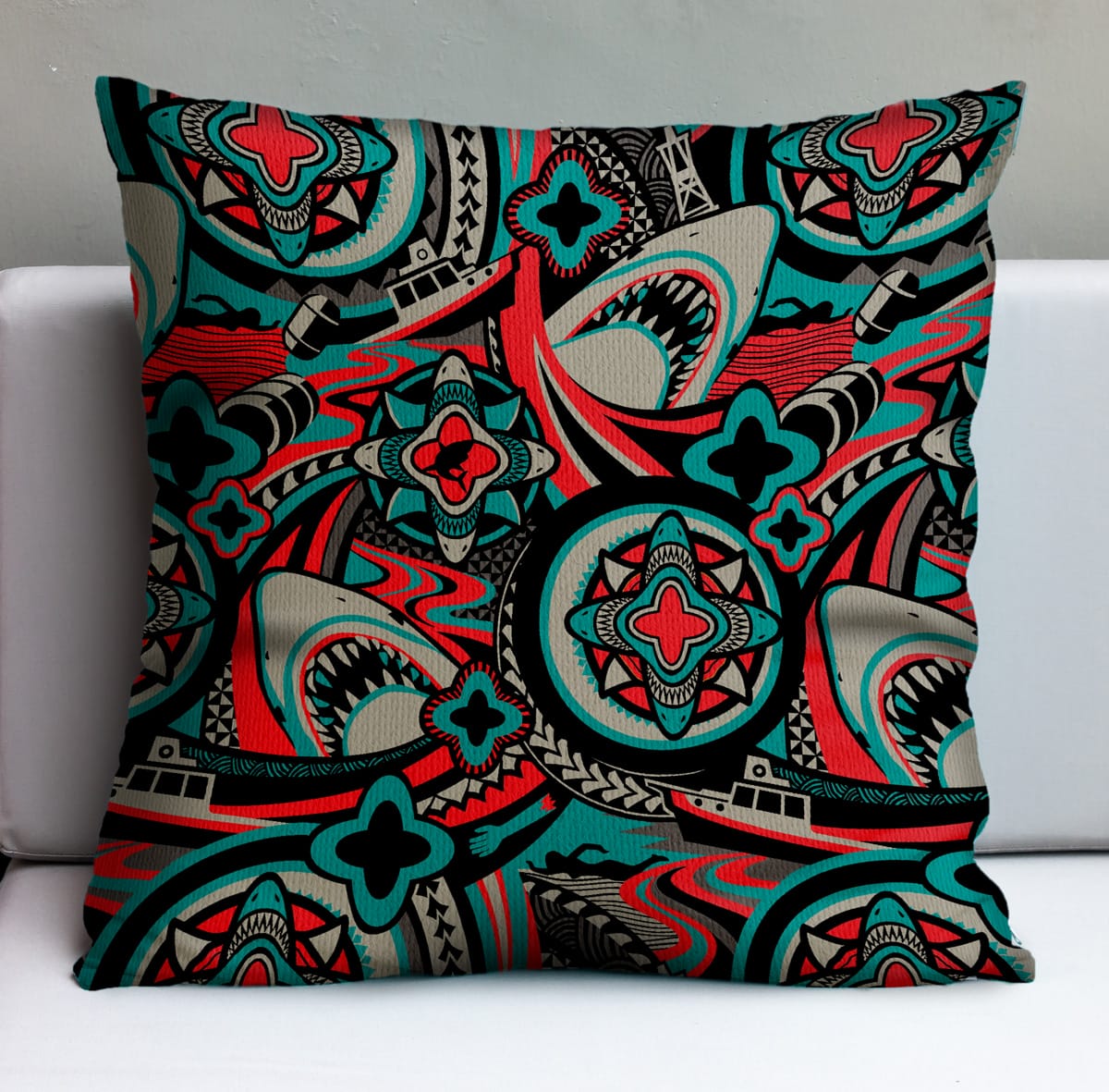 Jeff Granito's 'Maneater' Pillow Cover - Ready to Ship! (FREE SHIPPING in U.S.) main image 1
