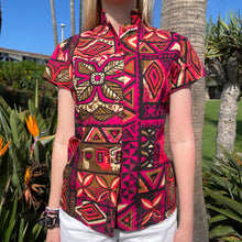 Load image into Gallery viewer, Jeff Granito's 'Distant Drums Kīlauea' - Classic Aloha Button-Up Shirt - Womens - Ready-To-Ship!
