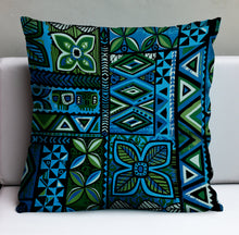 Load image into Gallery viewer, Jeff Granito's 'Distant Drums Blue' Pillow Cover - Ready to Ship! (FREE SHIPPING in U.S.)
