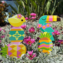 Load image into Gallery viewer, Jeff Granito's 'Pineapple Pals' Metal Yard Stakes Set of TWO (2) - Pre-Order