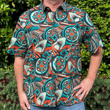 Load image into Gallery viewer, Jeff Granito's 'Cal-Amity Island' Modern Fit Button-Up Shirt - Unisex - Ready-to-Ship!