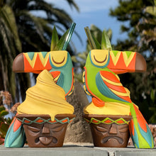 Load image into Gallery viewer, Jeff Granito's Toucan Whip - Ceramic Tiki Mugs - Blue + Green - Limited Edition / Limited Time Pre-Order