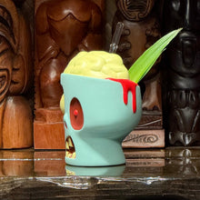 Load image into Gallery viewer, Jeff Granito's Sip for Brains (Oozy Blue) - Ceramic Zombie Tiki Mug - Limited Edition / Limited Time Pre-Order