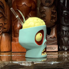 Load image into Gallery viewer, Jeff Granito's Sip for Brains (Oozy Blue) - Ceramic Zombie Tiki Mug - Limited Edition / Limited Time Pre-Order