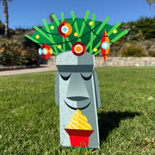 Load image into Gallery viewer, Jeff Granito's 'Merry Moais' Metal Yard Stake Set of TWO (2) - Pre-Order