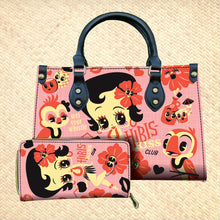 Load image into Gallery viewer, Hibis-Kiss Handbag and Zippered Wallet Set - Ready to Ship!