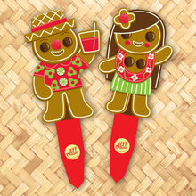 Load image into Gallery viewer, Jeff Granito's 'Gingerbread Beachcombers' Metal Yard Stakes Set of TWO (2) - Pre-Order