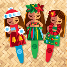 Load image into Gallery viewer, Jeff Granito's 'Hula Holidays' Metal Yard Stakes Set of Three (3) - Pre-Order