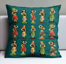 Load image into Gallery viewer, Jeff Granito's 'Hula Dolls' Pillow Cover - Ready to Ship! (FREE SHIPPING in U.S.)