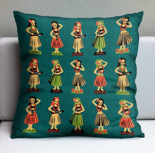 Load image into Gallery viewer, Jeff Granito's 'Hula Dolls' Pillow Cover - Ready to Ship! (FREE SHIPPING in U.S.)