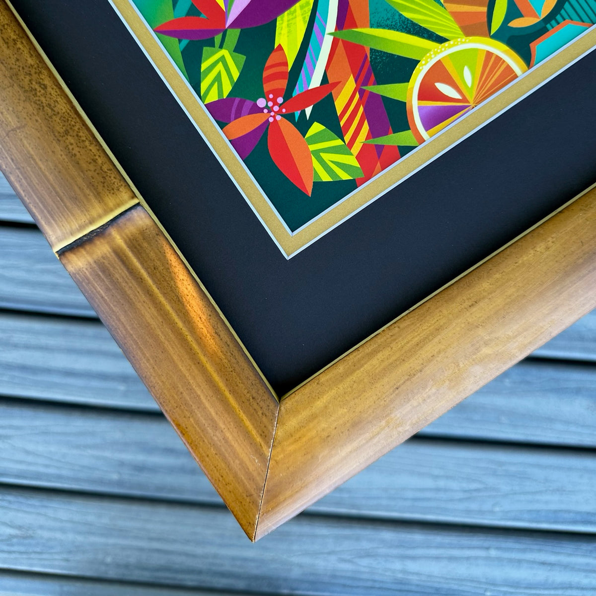 Bamboo Plank Frame 11 x 14, Dark Jeff Granito Designs