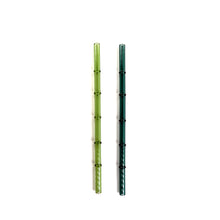 Load image into Gallery viewer, 'Monstera' Glass Bamboo Straw Set of Two (2) - Ready to Ship!