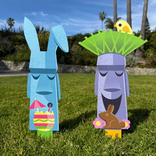 Load image into Gallery viewer, Jeff Granito's 'Easter Island Moais' Metal Yard Stake Set of TWO (2) - Pre-Order!