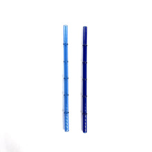 Load image into Gallery viewer, 'Ocean' Glass Bamboo Straw Set of Two (2) - Ready to Ship!
