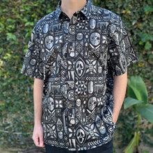 Load image into Gallery viewer, 'Mask Hysteria Blackout Edition' Modern Fit with Flex Button-Up Shirt - Unisex - Ready to Ship!