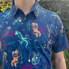 Load image into Gallery viewer, Jeff Granito's 'Dwellers of the Deep' Men's Performance Golf Polo - Ready to Ship - Shipping Included!