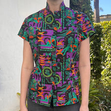 Load image into Gallery viewer, Jeff Granito's 'Creature Feature' - Classic Aloha Button-Up Shirt - Womens - Ready-to-Ship!