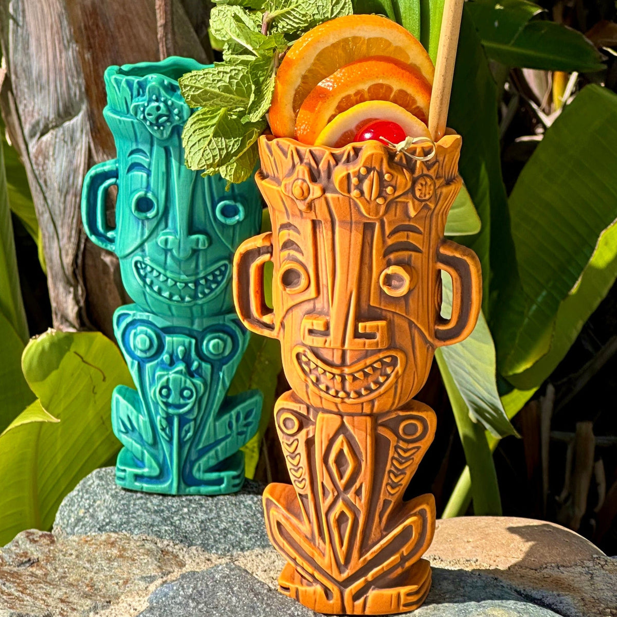 Jeff Granito's Planter's Punch Tiki Mug, Hibiscus Heat (Orange