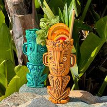 Load image into Gallery viewer, Jeff Granito's Planter's Punch Tiki Mug, Hibiscus Heat (Orange) - Limited Edition of 500, sculpted by Thor - Ready to Ship! (FREE SHIPPING in U.S.)