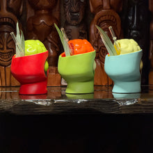 Load image into Gallery viewer, Jeff Granito's Sip for Brains (Rotten Red + Oozy Blue + Gang-Green) - Ceramic Zombie Tiki Mugs - Limited Edition / Limited Time Pre-Order
