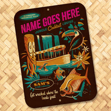 Load image into Gallery viewer, Jeff Granito's 'Jungle Cocktail Cruise' Personalized Metal Sign - Limited Time Pre-Order