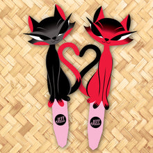 Load image into Gallery viewer, Jeff Granito's 'Liz and Frank' Love Cats Metal Yard Stake Set of TWO (2) - Pre-Order