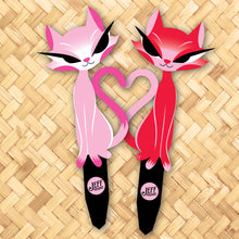 Load image into Gallery viewer, Jeff Granito's 'Ava and Desi' Love Cats Metal Yard Stake Set of TWO (2) - Pre-Order