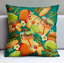 Load image into Gallery viewer, Jeff Granito's 'Mai Tai Floral' Pillow Cover - Ready to Ship! (FREE SHIPPING in U.S.)