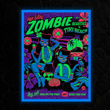 Load image into Gallery viewer, 'Maneater' Flocked Blacklight Reactive Screened Art Print - U.S. Shipping Included - Rolling Pre-Order / Ready to Ship!