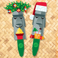Load image into Gallery viewer, Jeff Granito's 'Merry Moais' Metal Yard Stake Set of TWO (2) - Pre-Order