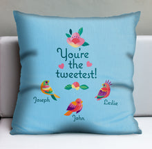 Load image into Gallery viewer, 'The Tweetest Mother's Day' Personalized Pillow Cover - U.S. Shipping Included - Limited Time Pre-Order