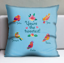 Load image into Gallery viewer, 'The Tweetest Mother's Day' Personalized Pillow Cover - U.S. Shipping Included - Limited Time Pre-Order