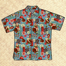 Load image into Gallery viewer, 'Happy Huladays' - Classic Aloha Button-Up Shirt - Unisex - Ready to Ship!