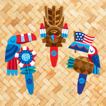 Load image into Gallery viewer, Jeff Granito's 'Star-Spangled Aloha' Metal Yard Stakes Set of THREE (3) - Limited Time Pre-Order