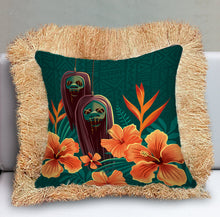 Load image into Gallery viewer, Jeff Granito's 'Head Salesman of the East' Fringe Pillow Cover - Ready to Ship! (FREE SHIPPING in U.S.)