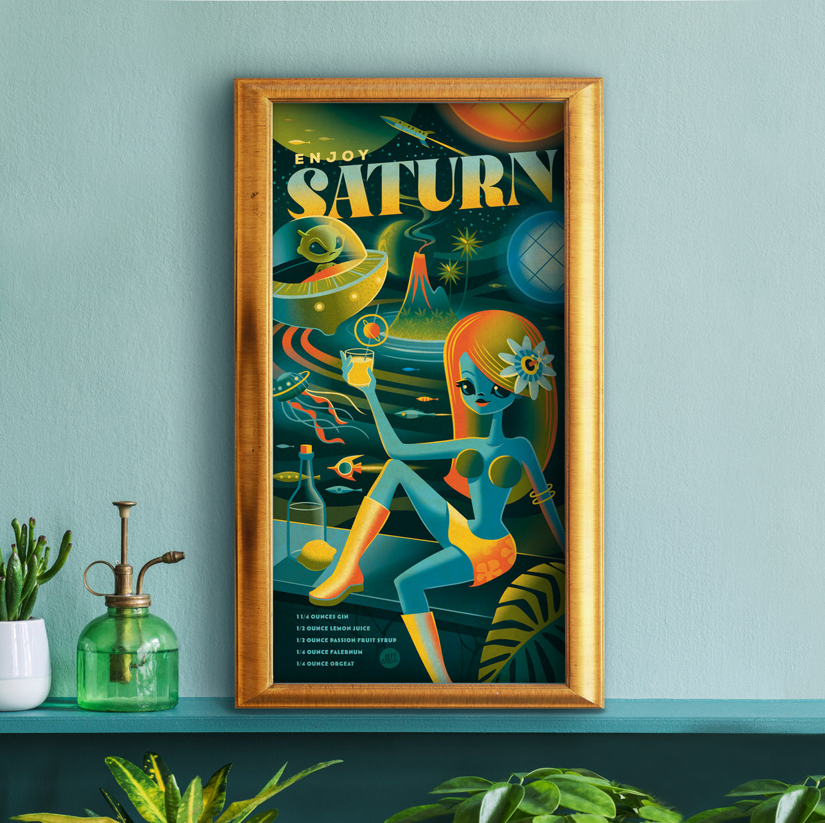 Tiki Cocktail Menu Series: #1 Saturn Print – Jeff Granito Designs