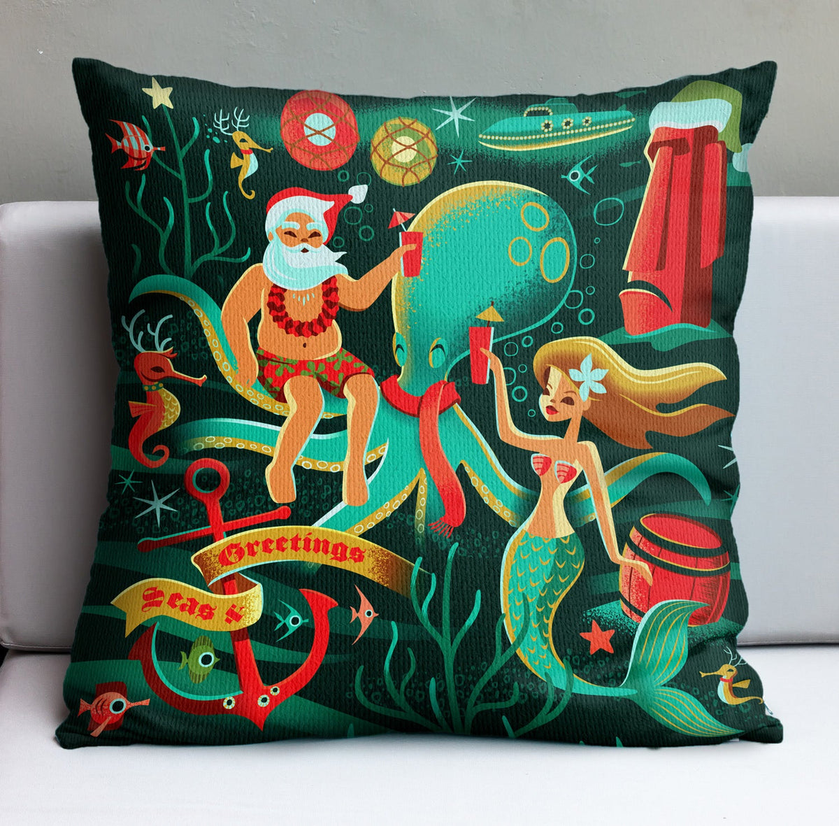 Jeff Granito's 'Tiki Kong' Pillow Cover - Ready to Ship! (FREE SHIPPING in U.S.)