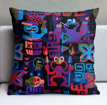 Load image into Gallery viewer, Jeff Granito's 'Tiki Monsters' Pillow Cover - Ready to Ship! (FREE SHIPPING in U.S.)
