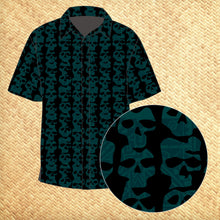 Load image into Gallery viewer, 'Wall of Skulls' Modern Fit with Flex Button-Up Shirt - Unisex - Ready to Ship!