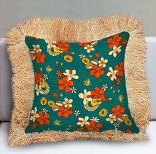 Load image into Gallery viewer, Jeff Granito's 'Wish You Were Here' Fringe Pillow Cover - Ready to Ship! (FREE SHIPPING in U.S.)