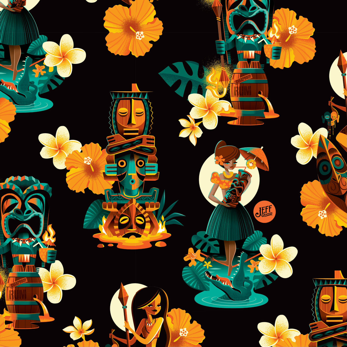 Jeff Granito's 'Tiki Kong' Modern Fit Button-Up Shirt - Unisex - Ready to Ship!