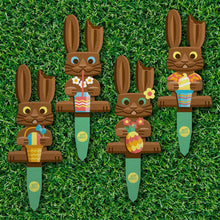 Load image into Gallery viewer, 'Tropical Bunny' Metal Yard Stakes Set of FOUR (4) - Pre-Order